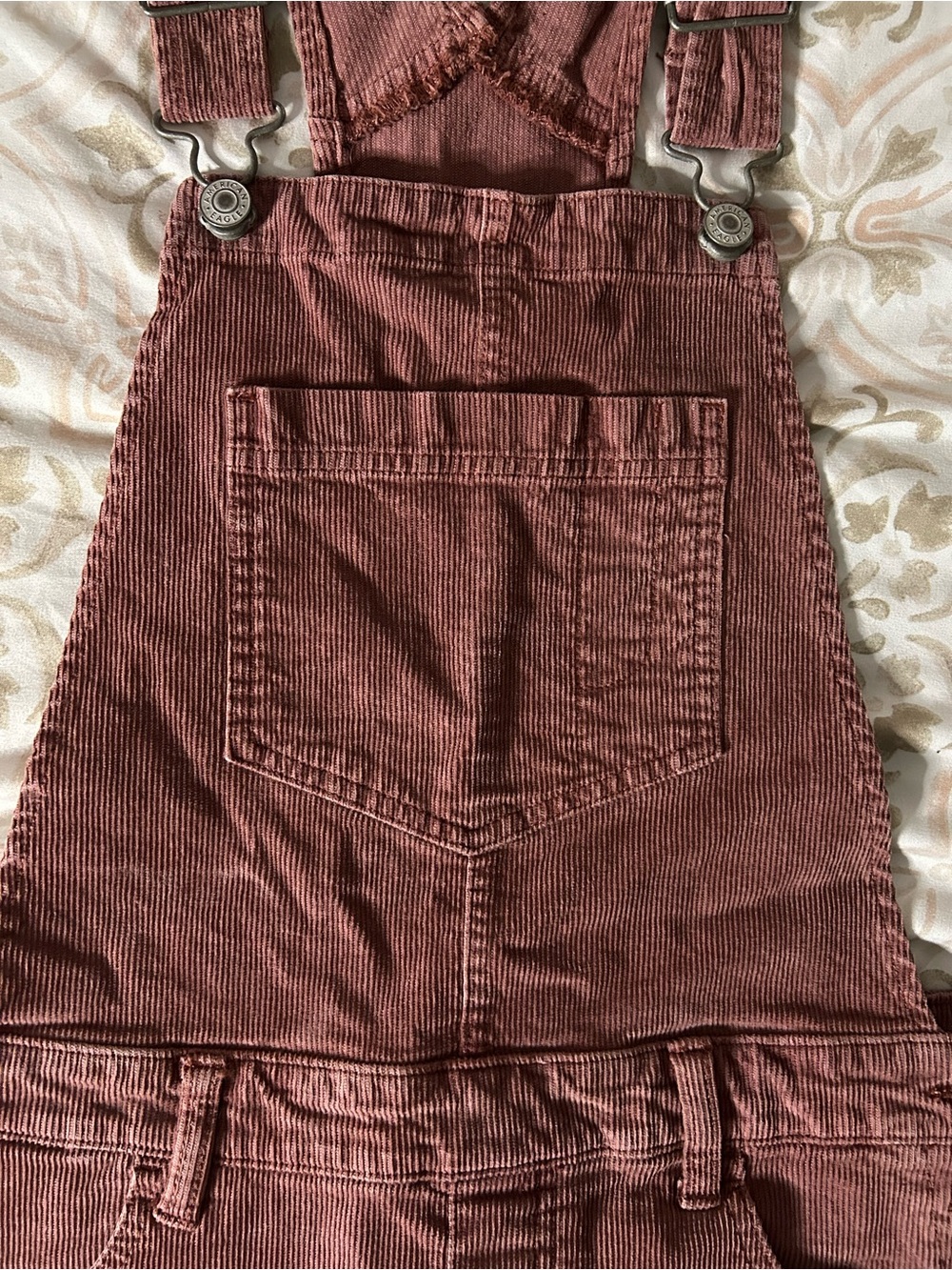 Burgundy AMERICAN EAGLE Corduroy Overall Skirt - Picture 5 of 14